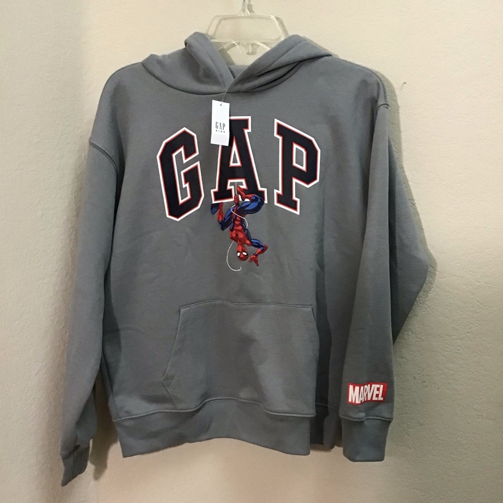 NWT GAP Kids Marvel Spider-Man Gray Hoodie 🕷️
